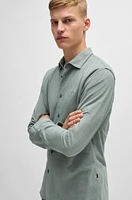 Slim-fit shirt melange cotton piqué