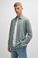 Slim-fit shirt melange cotton piqué