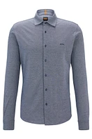 Slim-fit shirt melange cotton piqu