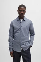 Slim-fit shirt melange cotton piqu