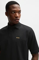 Cotton-jersey polo shirt with printed artwork