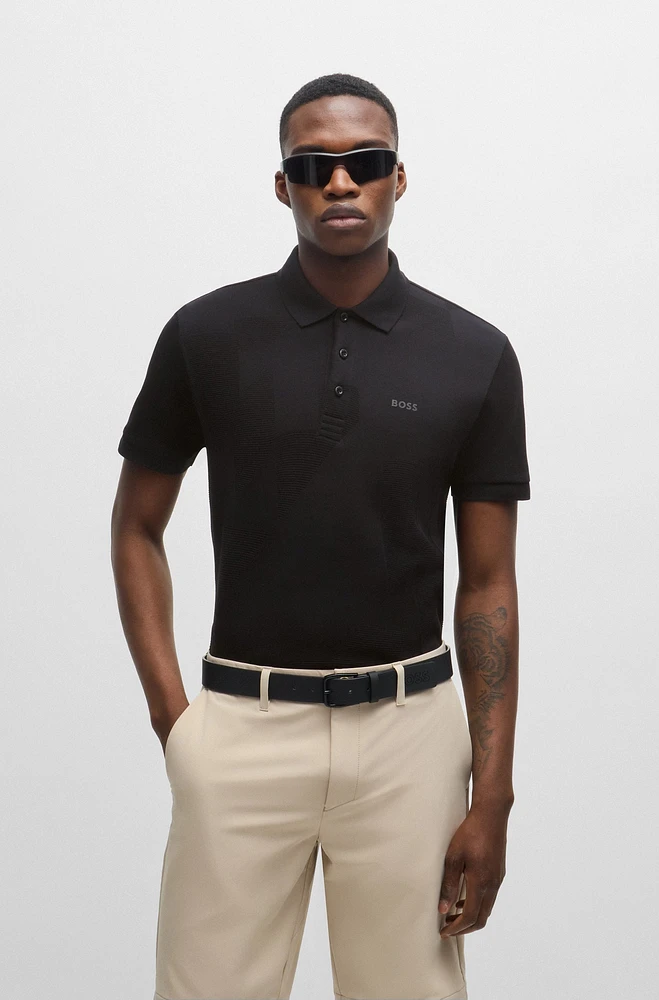 Relaxed-fit polo shirt cotton jacquard with logo