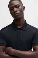 Stretch-cotton polo shirt with striped tape inserts