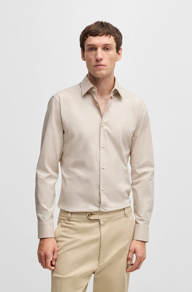 Slim-fit shirt easy-iron stretch-cotton twill