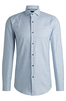 Slim-fit shirt printed stretch cotton