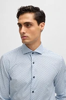 Slim-fit shirt printed stretch cotton