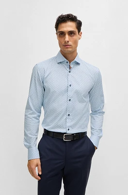 Slim-fit shirt printed stretch cotton