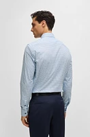 Slim-fit shirt printed stretch cotton