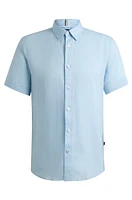 Slim-fit shirt stretch-linen chambray