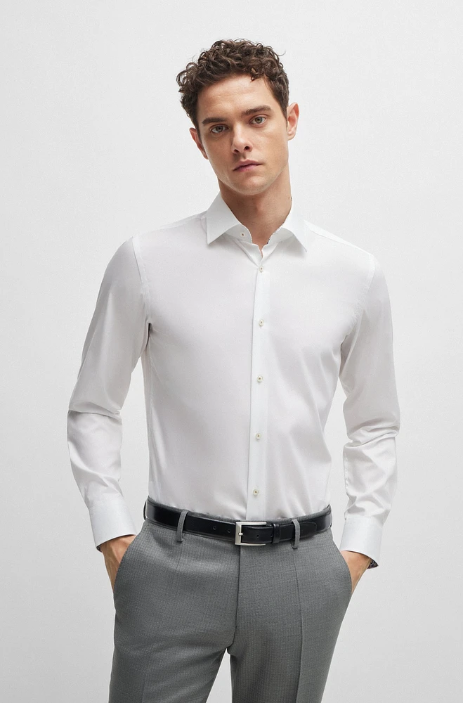 Slim-fit shirt easy-iron cotton poplin