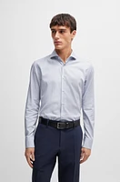 Camisa slim fit de algodón con estructura