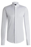 Slim-fit shirt easy-iron stretch-cotton dobby