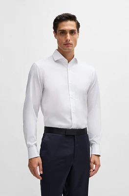 Slim-fit shirt easy-iron stretch-cotton dobby