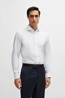 Slim-fit shirt easy-iron stretch-cotton dobby