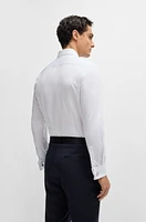 Slim-fit shirt easy-iron stretch-cotton dobby