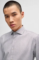 Regular-fit shirt structured cotton twill