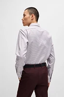 Regular-fit shirt structured cotton twill