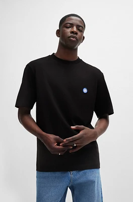 Cotton-jersey T-shirt with smiley-face logo