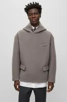 Regular-fit hooded jacket virgin wool