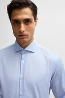 Regular-fit shirt structured cotton with double cuffs