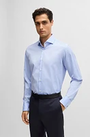 Regular-fit shirt structured cotton with double cuffs