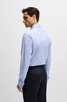 Regular-fit shirt structured cotton with double cuffs