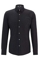 Slim-fit shirt printed performance-stretch material