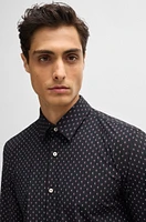 Slim-fit shirt printed performance-stretch material