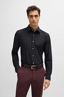 Slim-fit shirt printed performance-stretch material