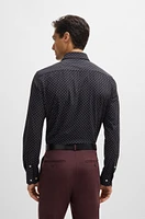 Slim-fit shirt printed performance-stretch material