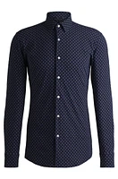 Slim-fit shirt printed performance-stretch material