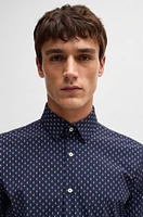 Slim-fit shirt printed performance-stretch material