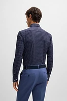 Slim-fit shirt printed performance-stretch material