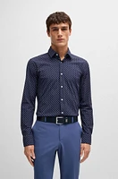 Slim-fit shirt printed performance-stretch material