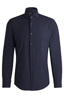 Slim-fit shirt structured performance-stretch material