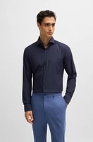 Slim-fit shirt structured performance-stretch material