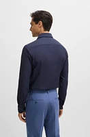 Slim-fit shirt structured performance-stretch material