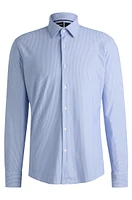 Regular-fit shirt striped performance material