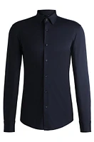 Slim-fit shirt melange performance-stretch jersey