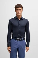 Slim-fit shirt melange performance-stretch jersey