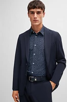 Slim-fit shirt printed performance-stretch fabric