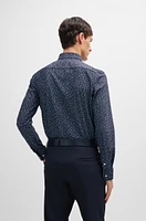 Slim-fit shirt printed performance-stretch fabric