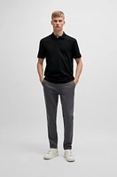 Interlock-cotton polo shirt with logo print