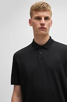 Interlock-cotton polo shirt with logo print