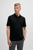 Interlock-cotton polo shirt with logo print