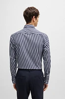 Slim-fit shirt printed performance-stretch jersey