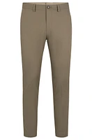 Slim-fit trousers stretch cotton with silk