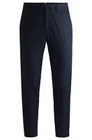 Slim-fit trousers stretch cotton with silk