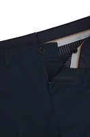 Slim-fit trousers stretch cotton with silk