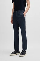 Slim-fit trousers stretch cotton with silk